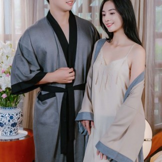 Kimono pasmina nam ghi/đen